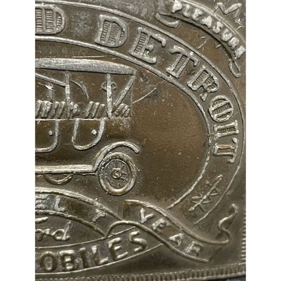 Vintage Henry Ford  Brass Belt Buckle Model T Automobile Detroit Record Year - Picture 4 of 8
